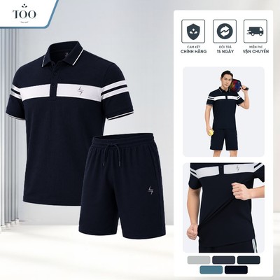 Bộ Thể Thao Polo Nam Vải Thun Lạnh Co Giãn 4 Chiều Thoáng Mát Mặc Đi Chơi Cafe HIVE TQQ TPBO44C