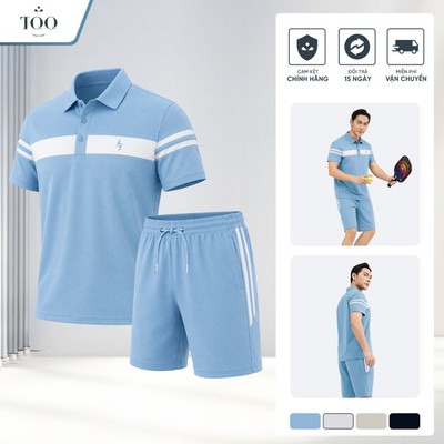Bộ Thể Thao Polo Nam Vải Thun Lạnh Co Giãn 4 Chiều Thoáng Mát Mặc Đi Chơi Cafe HIVE TQQ TPBO44C
