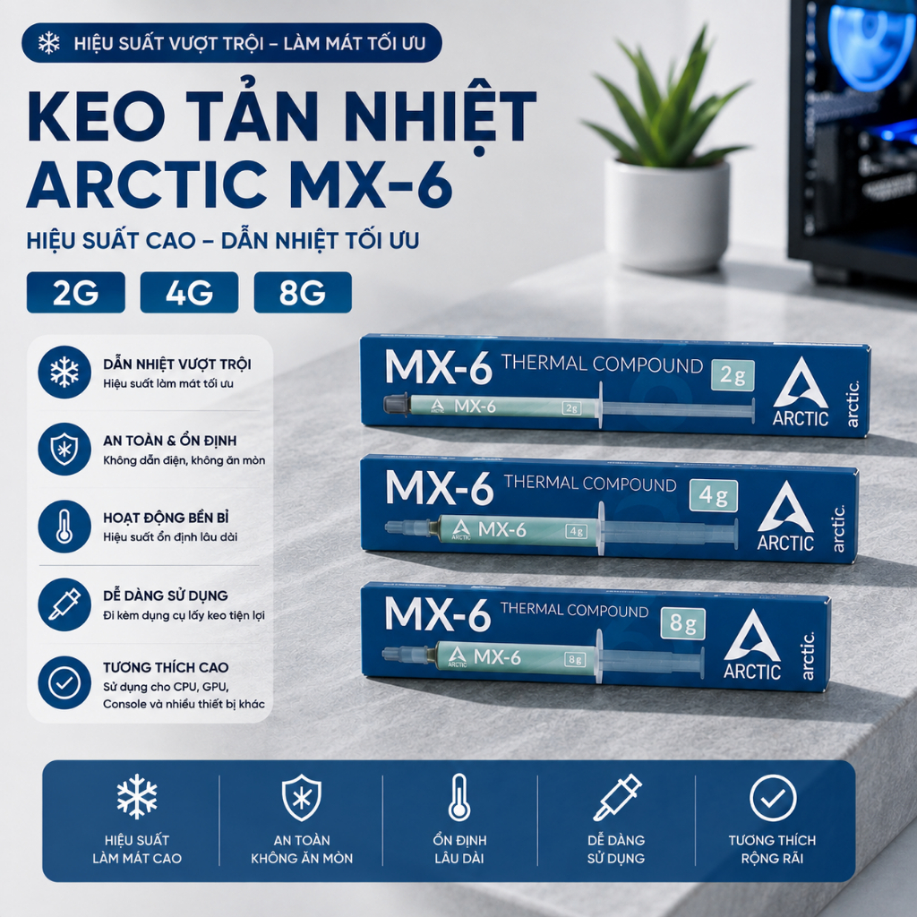 Keo Tản Nhiệt LT-100 MX4 MX5 MX6 Kryonaut Nhiều Dung Lượng Dùng Cho Nhiều Máy Tính Laptop