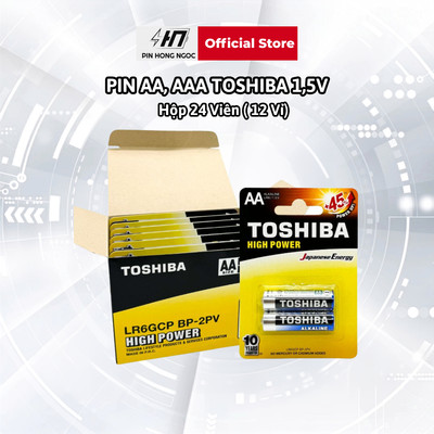 Hộp 24 Viên Pin AA, AAA Tosiba Alkaline siêu bền chính hãng