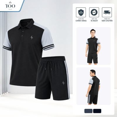[NEW] Bộ áo quần thể thao cộc tay HIVE TQQ TPBO50C chất liệu siêu co giãn thoáng khí quần có dây rút