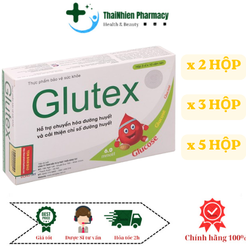 Combo Viên uống Glutex IMC giụp hạ đường huyết/ ổn định đường huyết (hộp 30 viên)