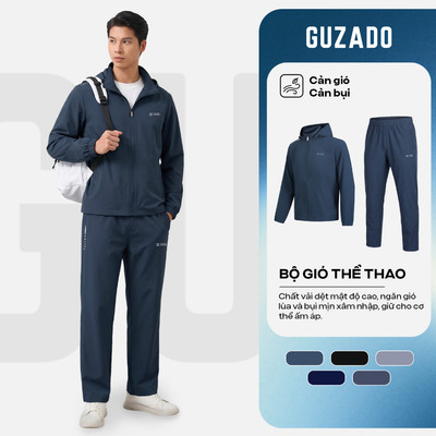 Bộ Áo Khoác Gió Nam GUZADO Active Sport Co Giãn Nhẹ, Chắn Gió, Chống Bụi, Form Trẻ Trung GBG01-GCBG25W001