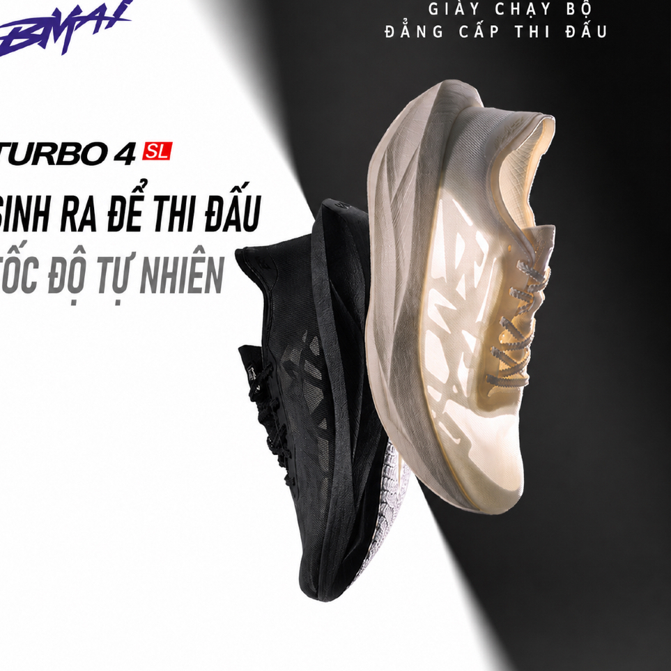 BMAI GIÀY | BMAI TURBO 4.0 SL 2026 – Giày Chạy Bộ Cao Cấp, Giày Đua & Tập Luyện, Đệm Giảm Chấn Chuyê