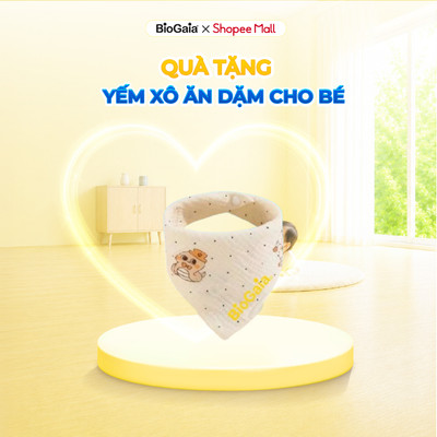 [QUÀ TẶNG KHÔNG BÁN] Yếm ăn dặm Xô BioGaia, họa tiết đáng yêu, chất liệu an toàn cho bé, giao ngẫu nhiên họa tiết