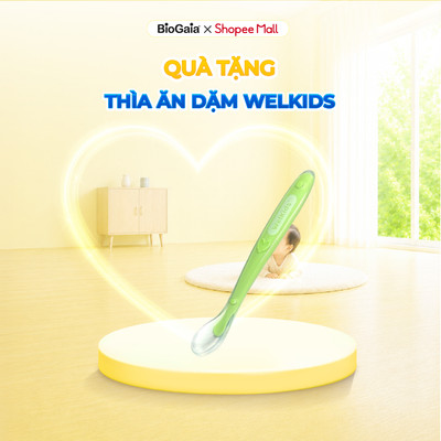[QUÀ TẶNG KHÔNG BÁN] Thìa ăn dặm Welkids bằng silicon bảo vệ nướu cho bé, siêu mềm và an toàn