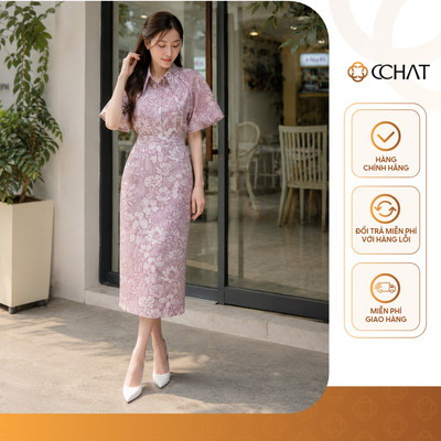 Set Đồ Nữ 𝐂𝐂𝐇𝐀𝐓 Dáng Suông In Họa Tiết July Hoa Chất Liệu Tơ Mềm Mại 16BNV6065ST
