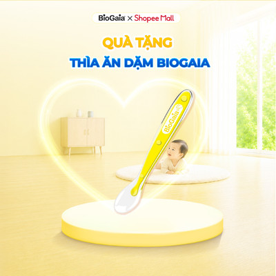 [QUÀ TẶNG KHÔNG BÁN] Thìa ăn dặm Biogaia bằng silicon bảo vệ nướu cho bé, siêu mềm và an toàn