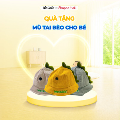[QUÀ TẶNG KHÔNG BÁN] Mũ tai bèo cho bé 3 tháng – 2 tuổi hình khủng long dễ thương, vòng đầu 48–50cm giao màu ngẫu nhiên