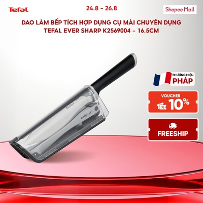 Dao làm bếp tích hợp dụng cụ mài chuyên dụng Tefal Ever Sharp K2569004 - 16,5cm