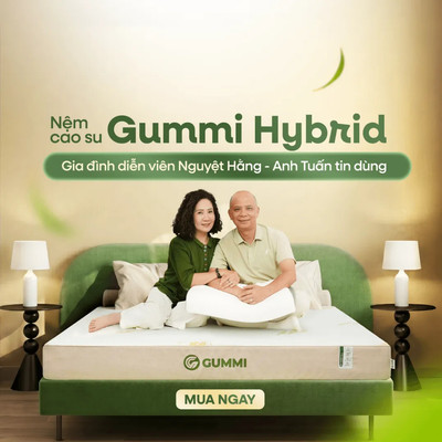 Nệm Cao Su Gummi Hybrid - Công Nghệ Đa Tầng, Kháng Khuẩn, Siêu Thoáng Mát