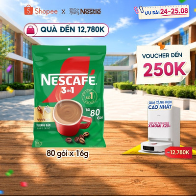 [Bịch lớn giá hời] Bịch Cà phê Hòa tan NESCAFÉ VỊ RANG ĐẬM 80 gói Đậm Thơm Hoàn Hảo