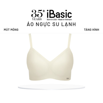Áo ngực nữ su mút mỏng iBasic V deep che mỡ lưng, không lộ viền phối lưới BRAW179