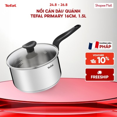 Nồi cán dài/quánh inox đáy từ Tefal Primary 16cm, 1.5L