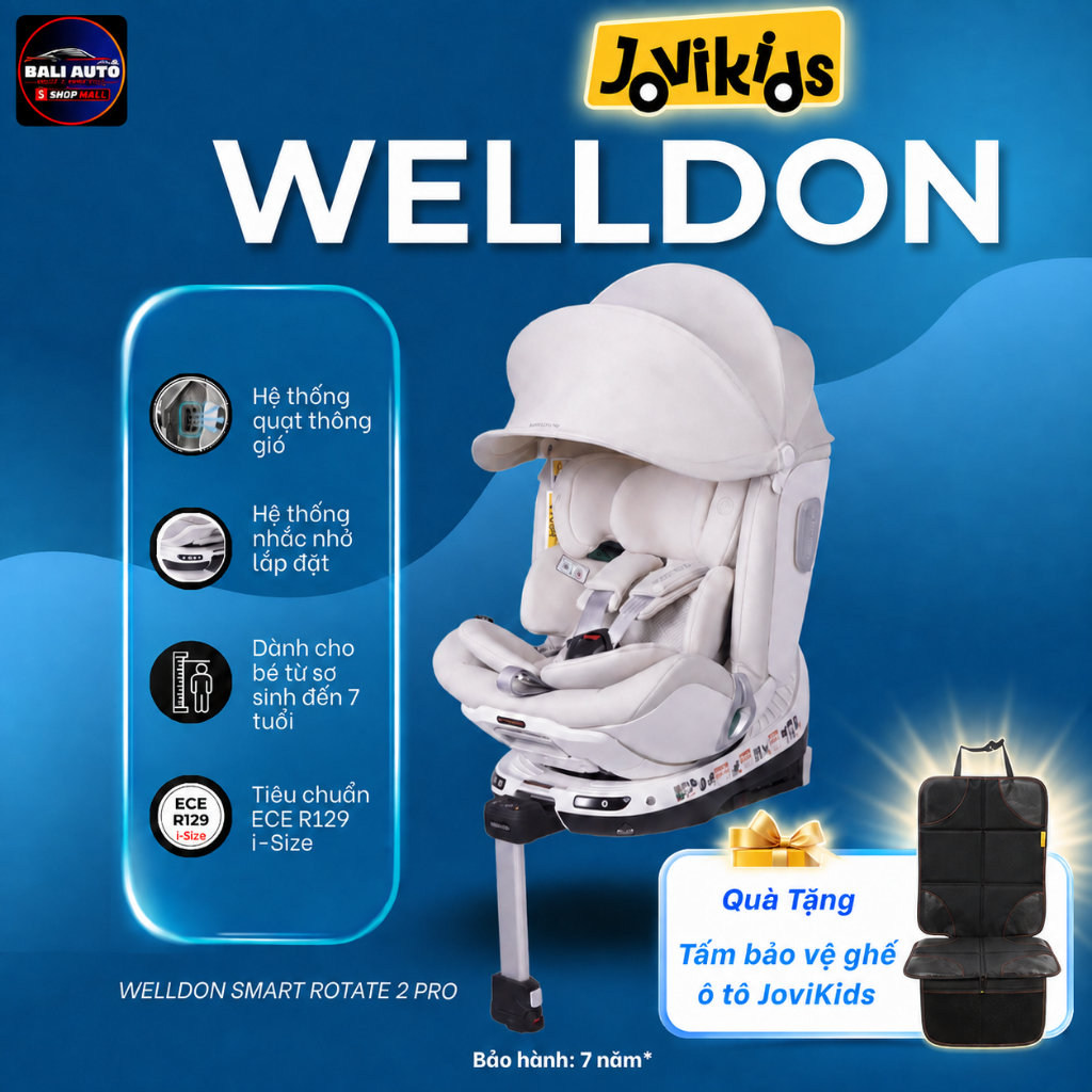 Ghế ngồi ô tô an toàn cho trẻ em Jovikids chính hãng WELLDON SMART ROTATE 2 PRO cho bé từ 0-6 tuổi