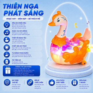 Đồ Chơi Thiên Nga Trong Suốt Phát Sáng Điều Hướng Thay Đổi Và Phát Nhạc Cho Bé Trai, Bé Gái Thỏa Sức Vui Chơi
