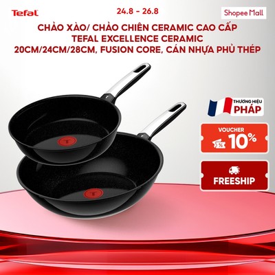 Chảo chiên ceramic cao cấp Tefal EXCELLENCE CERAMIC, Fusion Core