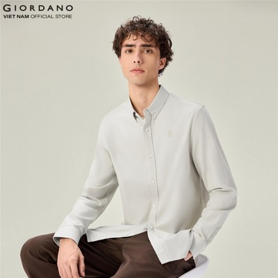 GIORDANO Áo Sơ Mi Nam Dài Tay Thêu Logo Sư Tử 01046093