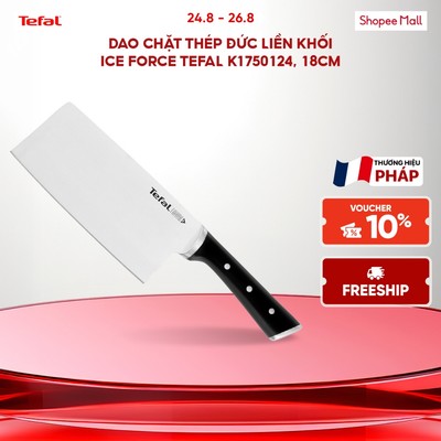 Dao chặt thép Đức liền khối Ice Force Tefal K1750124, 18cm