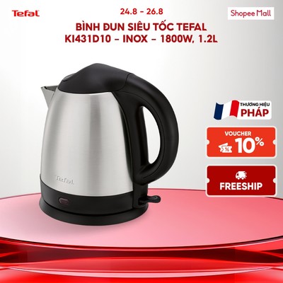 Bình đun siêu tốc Tefal KI431D10 - inox - 1800W, 1.2L
