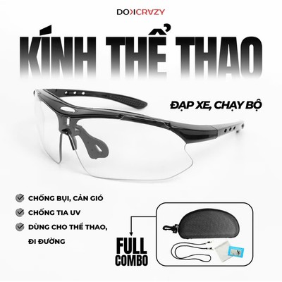 Kính thể thao DOKCRAZY TRAIL Kính Đạp Xe, Đi Xe Máy, Chạy Bộ, Đi Đường Dài, Chống UV400, Cản Gió, Chống Bụi, Unisex