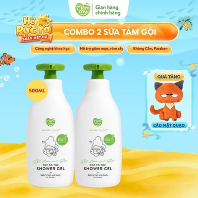 Set 2 chai Sữa Tắm Gội cho bé Mămmy sữa tắm cho bé sơ sinh kết hợp 2 trong 1 dành cho tóc, cơ thể mỏng manh bé chai 500m