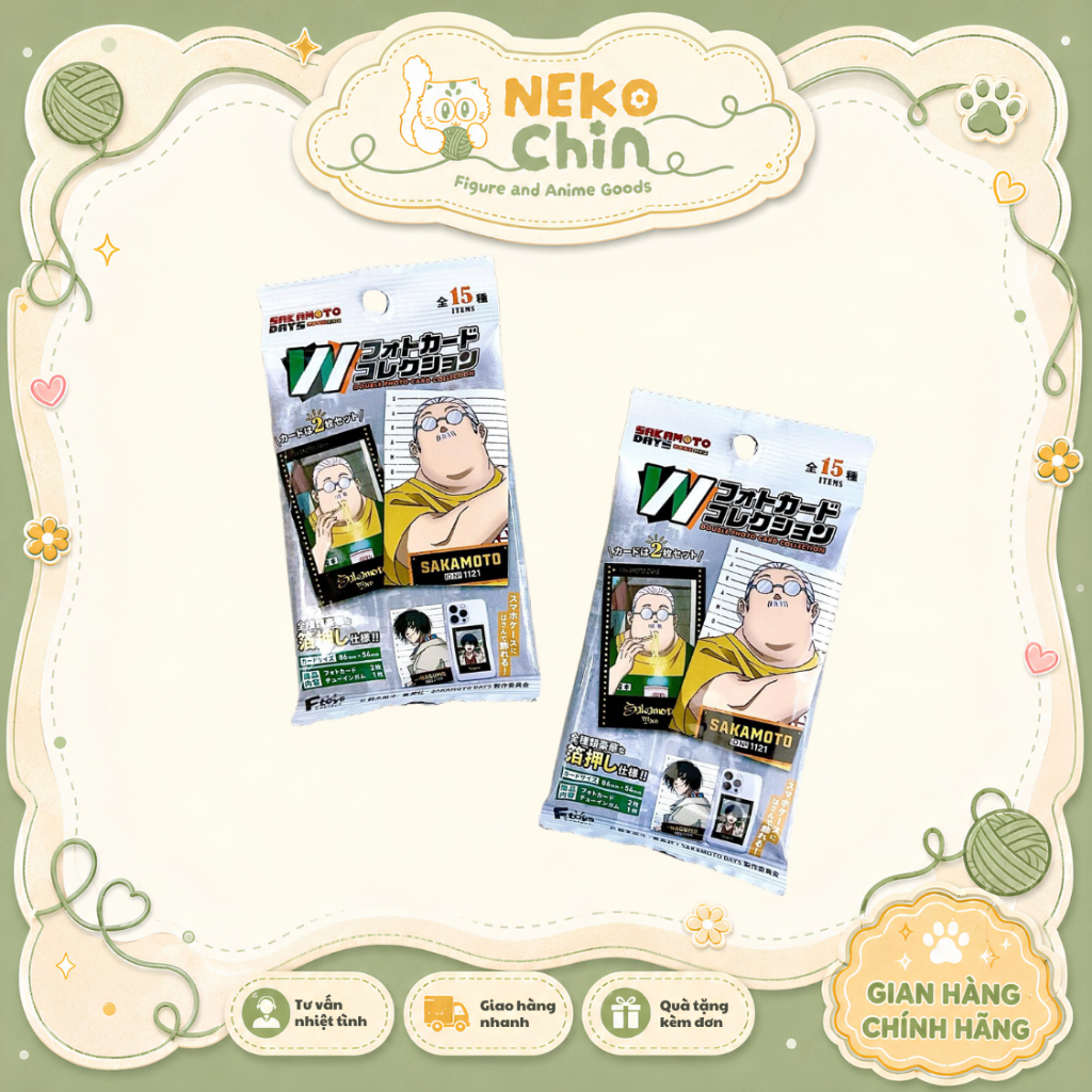 Thẻ W Photocard nhân phẩm Sakamoto Days - Chính Hãng | Tặng Sleeves | Goods By Nekochin