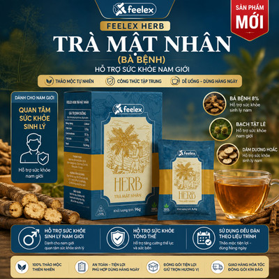 Trà túi lọc Mật Nhân Bá Bệnh Feelex Herb – Thảo mộc thiên nhiên cho nam giới hộp 15 túi