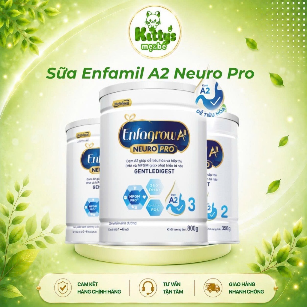 (Date Mới) Sữa Enfa A2 NeuroPro Mỹ 350g, 800g Enfamil Enfagrow - Sữa Bột Công Thức