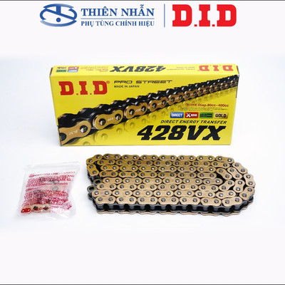 Sên moto DID Japan 428VX-124FB (G&B-GOLD&BLACK) X-RING RING PRO STREET 80cc-400cc