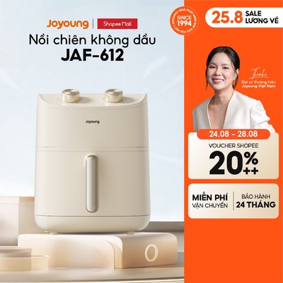 Nồi chiên không dầu 6L 1700W Joyoung JAF-612 điều khiển núm xoay