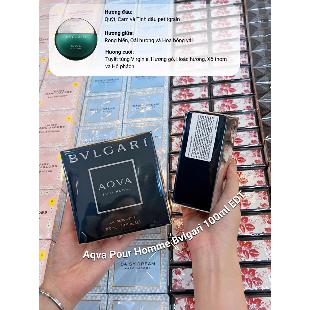 [Rồng Rồng Con Authentic] Nước hoa nam AQVA HOMME BVLGARI EDT 100ml chính hãng