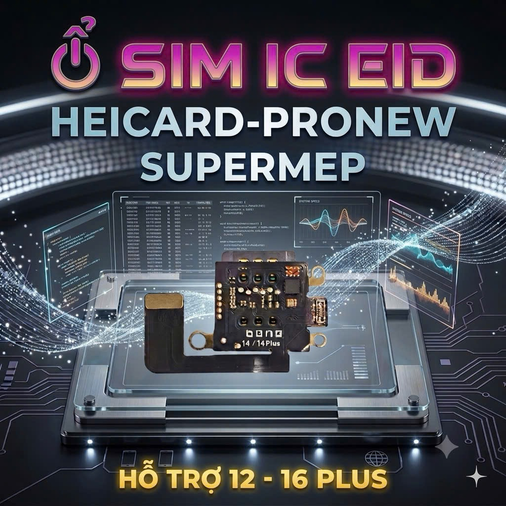 Ổ SIM EID tích hợp IC SuperMEP HEICARD/PRONEW – Dành cho 12 đến 16 Plus lock, không cần dùng SIM ghé