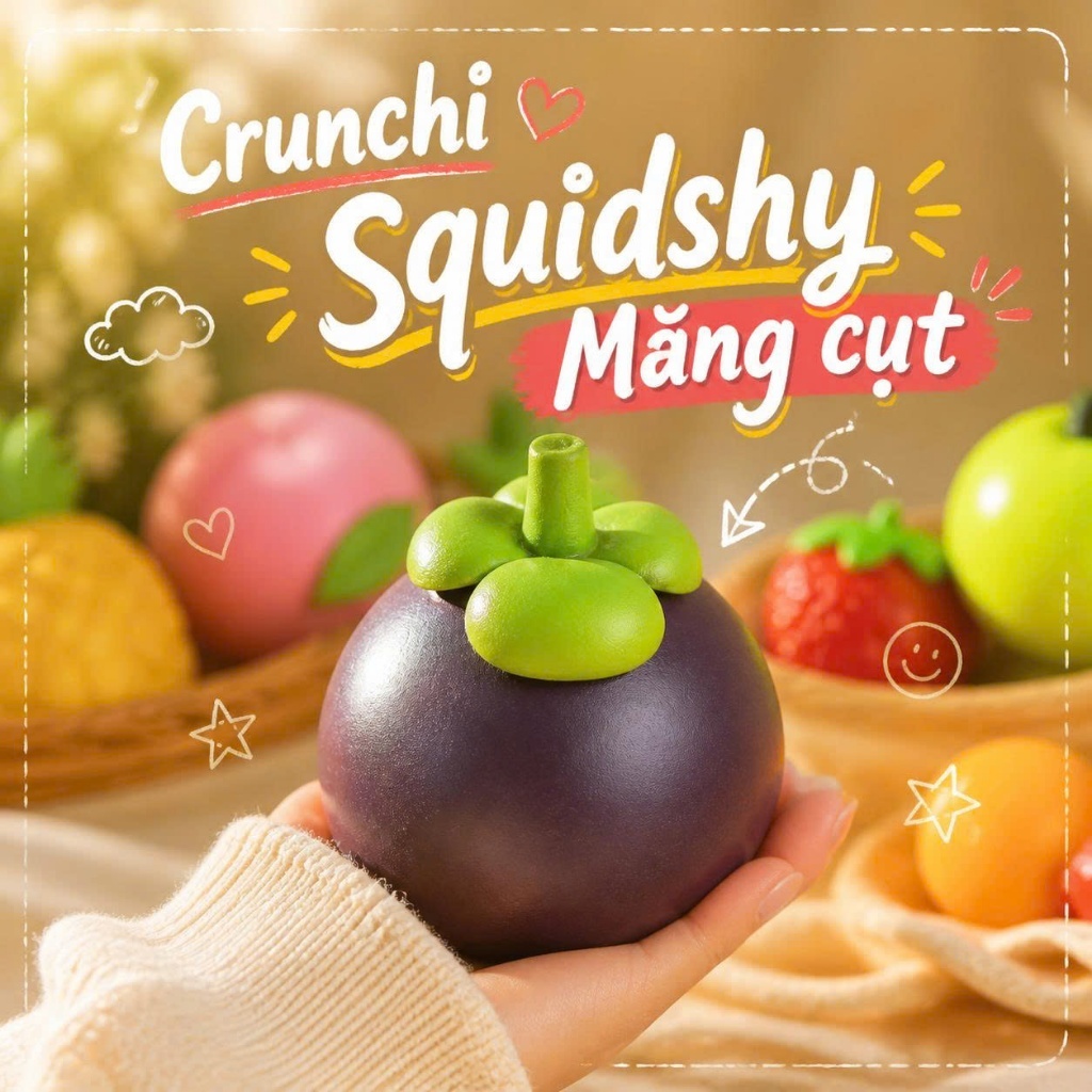 (Hottrend) Crunchy Squidshy Măng Cụt Bốp Rộp Rộp - Đồ Chơi Bốp Giảm Căng Thẳng Vui Tay