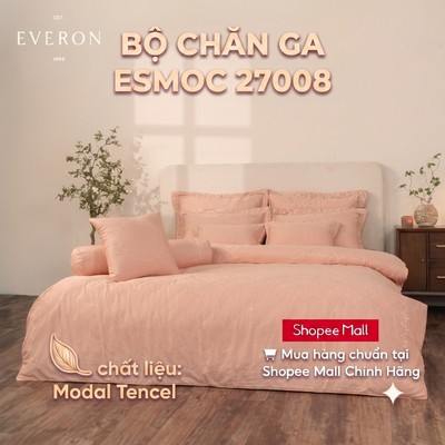 [EVERON] Bộ chăn ga ESMOC 27008 Blush - Sắc Hồng Phấn Ngọt Ngào