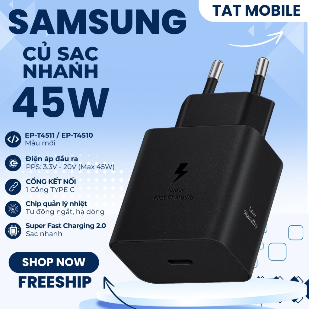 [CHÍNH HÃNG SAMSUNG] Củ sạc nhanh Samsung 45W - FULLBOX
