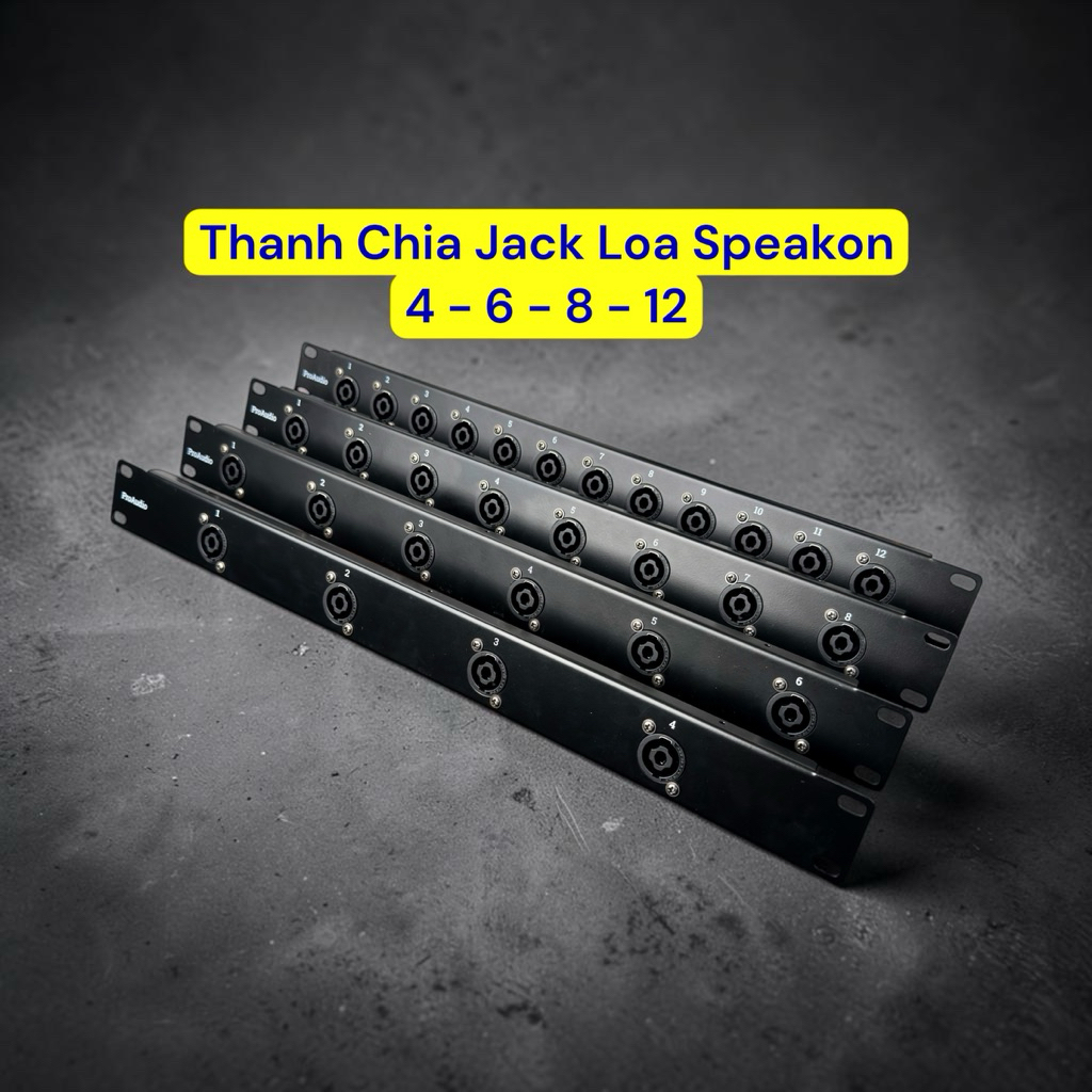 Thanh gắn jack loa âm speakon 4 line 6 line 8 line 12 line