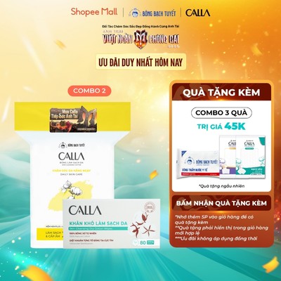 Combo làm sạch da dịu nhẹ Bông Bạch Tuyết: Bông tẩy trang mềm mịn 500gr + Khăn khô làm sạch da 80 miếng/hộp