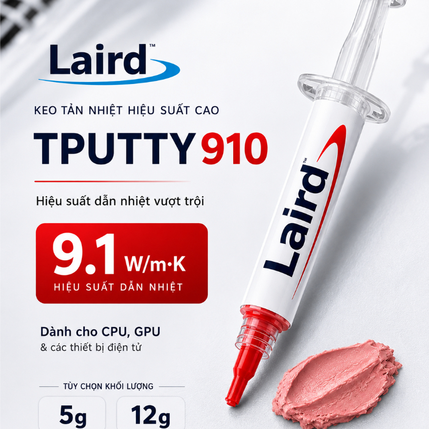 Keo Tản Nhiệt Laird TPUTTY 910 9.1W/mK Thermal Putty Thay Thermal Pad Cho GPU VGA Laptop VRAM 5g 12g