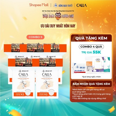 [MỚI - TÚI ZIP] Combo 5 Bông tẩy trang làm sạch da Bông Bạch Tuyết Calla tròn 3D 200 miếng/gói