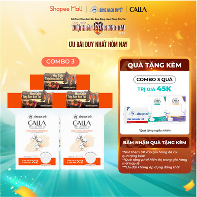 [MỚI - TÚI ZIP] Combo 3 Bông tẩy trang làm sạch da Bông Bạch Tuyết Calla tròn 3D 200 miếng/gói