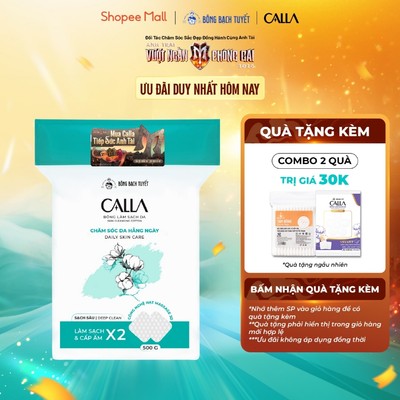 Bông tẩy trang làm sạch da Bông Bạch Tuyết Calla Sạch Sâu 500Gr (600 Miếng/Gói)