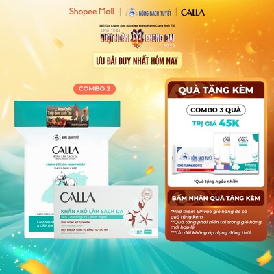 Combo làm sạch da chuyên sâu Bông Bạch Tuyết - Bông tẩy trang sạch sâu 500gr + Khăn khô làm sạch da 80 miếng/hộp