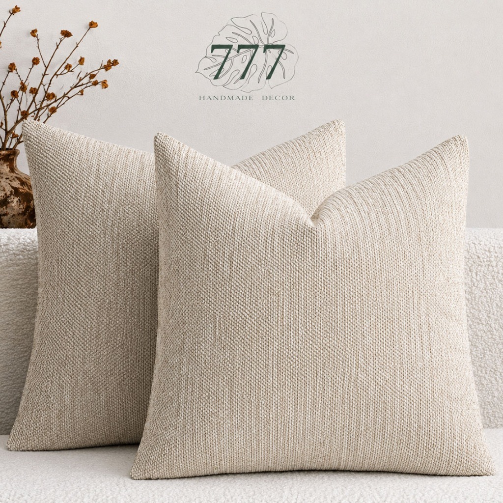 Vỏ Gối Trang Trí, Gối Tựa Lưng Sofa Màu Ghi Sáng Vải Dệt Cao Cấp 45x45-Vỏ Gối Tựa Lưng-777095