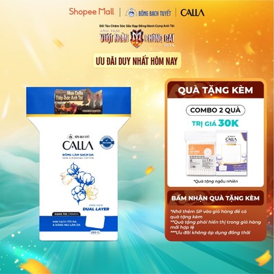 Bông tẩy trang Bông Bạch Tuyết làm sạch da Calla xỏ ngón dạng túi 250gr ~ 250 miếng