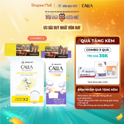Combo Tẩy Trang Bông Bạch Tuyết Calla Mềm mịn 250gr +  Velvet soft