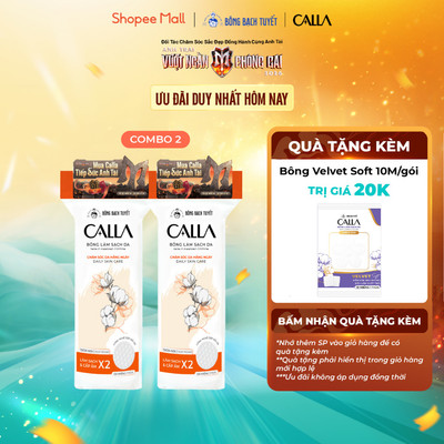 [MỚI - TÚI ZIP] Combo 2 Bông tẩy trang làm sạch da Bông Bạch Tuyết Calla tròn 3D 120 miếng/gói
