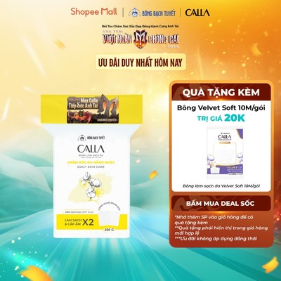 Bông tẩy trang làm sạch da Bông Bạch Tuyết Calla mềm mịn 250gr (395 Miếng/Túi)