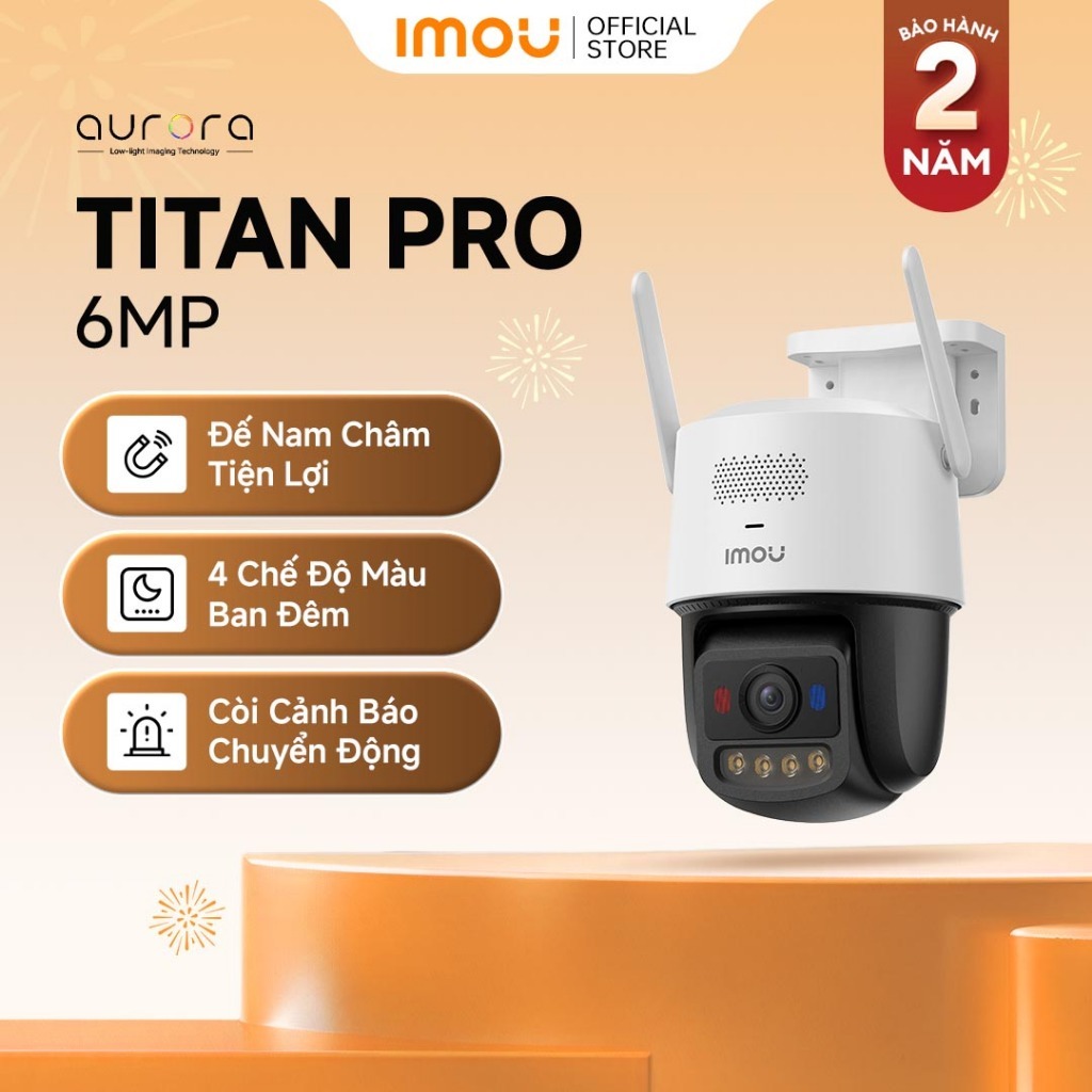 Imou Camera Wifi ngoài trời Titan Pro I 6MP I IPC-U7LP-6V0NE I Thị Giác Đêm Màu Aurora  I AIgo Play