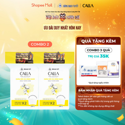 Combo 2 túi Bông tẩy trang làm sạch da Bông Bạch Tuyết Calla mềm mịn (250gr/túi)